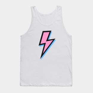 Pink and Blue Lightning Bolts with Black Outline Tank Top